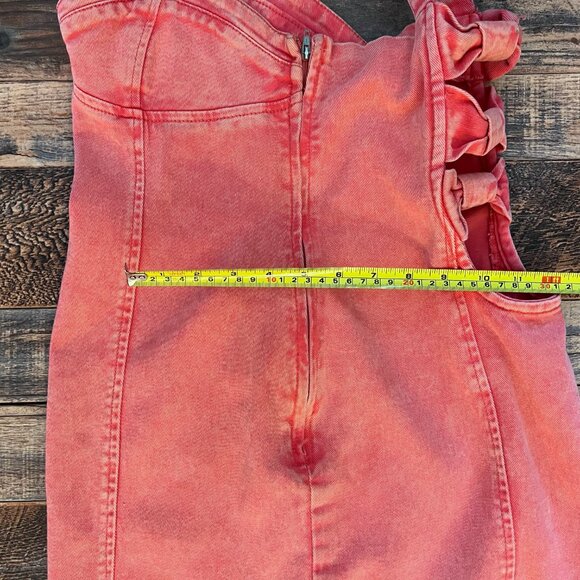 I Love H81 Pink Strap Denim Dress with Side Zipper and Bows along the Back - Picture 5 of 5